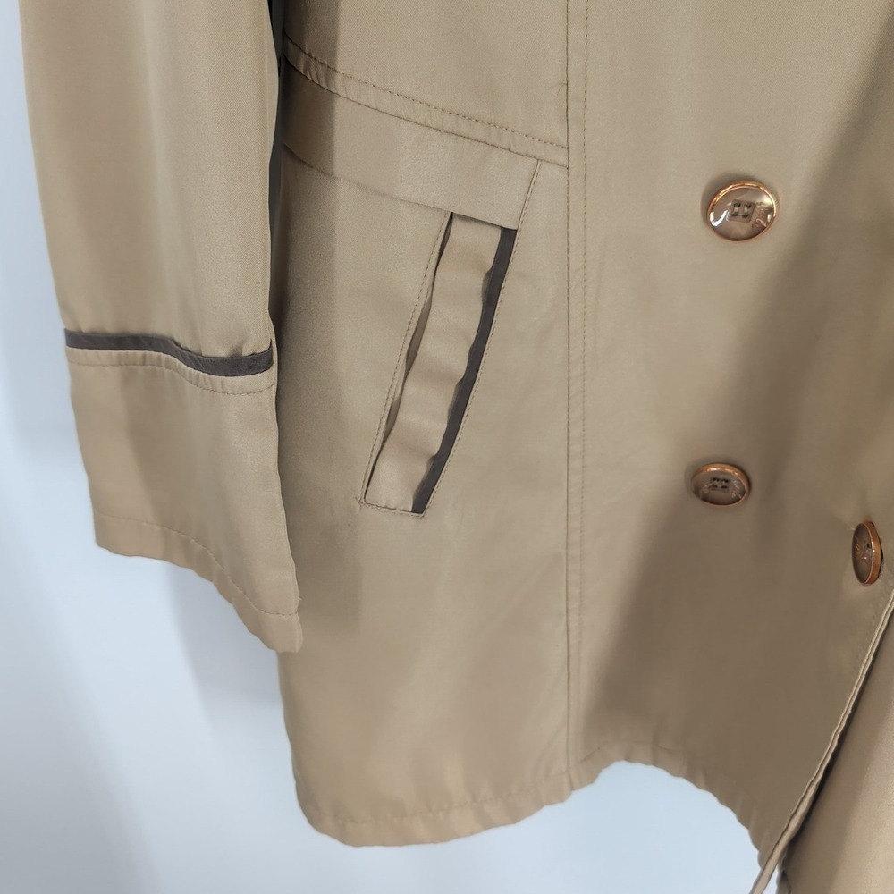 Barbaric‎ Stylish Modern Long Sleeve Double-Breasted Trench Coat Beige Size 2XL - Picture 4 of 9
